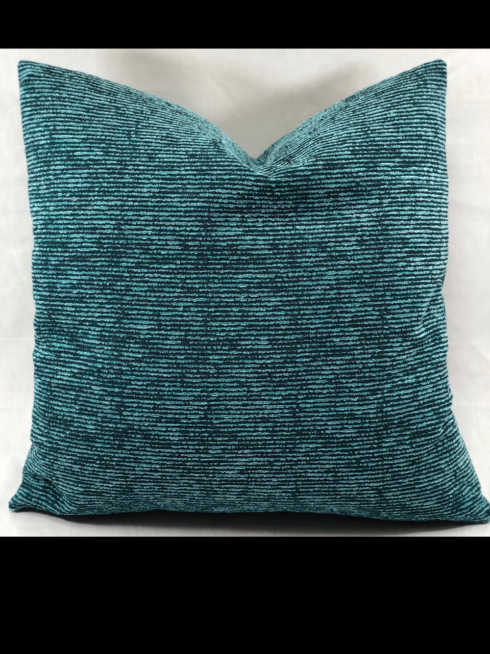 Teal Chenille Designer Pillow Cover (Set of 2) - 18" - Luxury Fabric - Like New